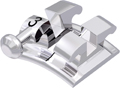 equilibrium® mini, Metallbracket mit Häkchen, Zahn 43, -11° Torque, +7° Angulation, Roth 18
