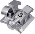 equilibrium® ti, Titanbracket mit Häkchen, Zahn 33, -11° Torque, +7° Angulation, Roth 18