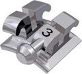 equilibrium® ti, titanium bracket with hook, tooth 33, 0° torque, +3° angulation, McLaughlin-Bennett-Trevisi** 18