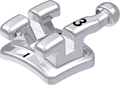 discovery® smart, Metallbracket mit Häkchen, Zahn 23, -2° Torque, +13° Angulation, Roth 18