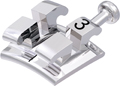 equilibrium® mini, Metallbracket mit Häkchen, Zahn 23, 0° Torque, +8° Angulation, McLaughlin-Bennett-Trevisi** 22