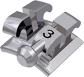 equilibrium® ti, Titanbracket mit Häkchen, Zahn 33, 0° Torque, +3° Angulation, McLaughlin-Bennett-Trevisi** 22
